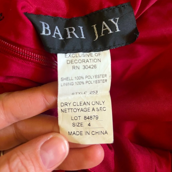 Red silk halter A-frame formal dress - Picture 6 of 8